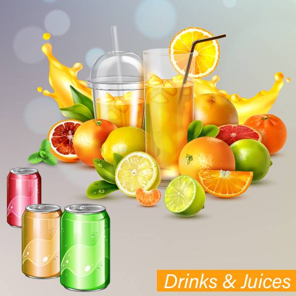 soft drink and juice