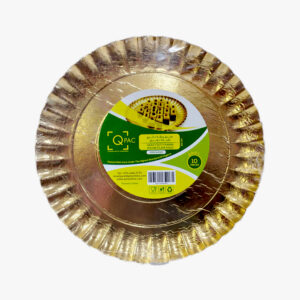 Paper round plate gold 20CM 10pcs